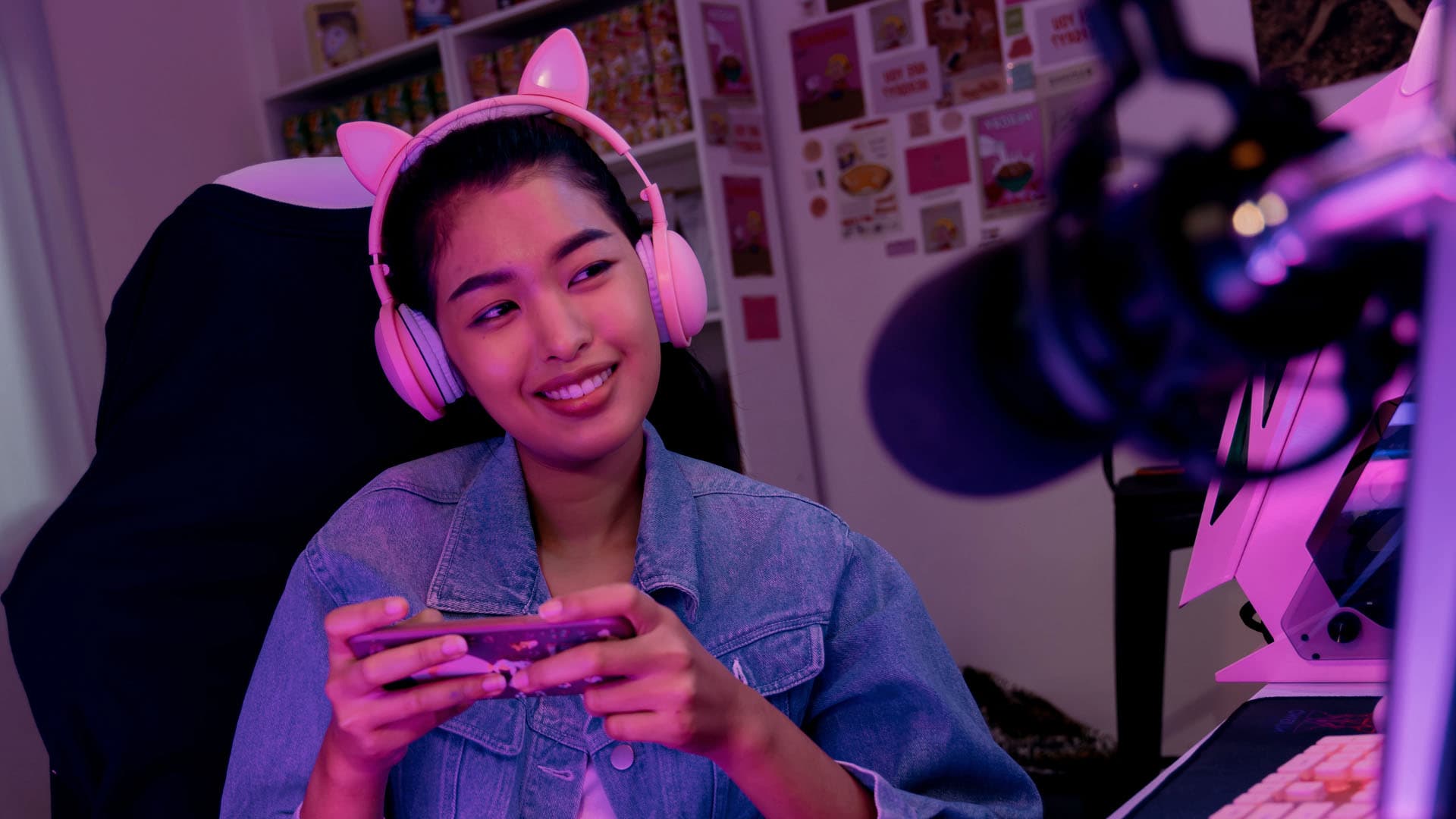 A stylish desk setup for an influencer