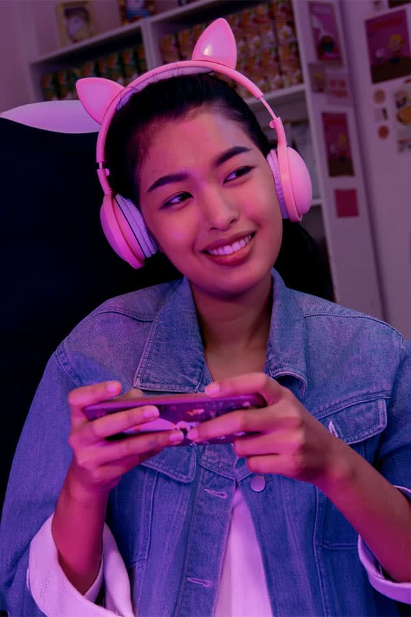 A stylish desk setup for an influencer, mobile view